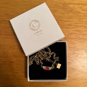 Cadena Jewellery (now Raena Stones) bella necklace in gold red